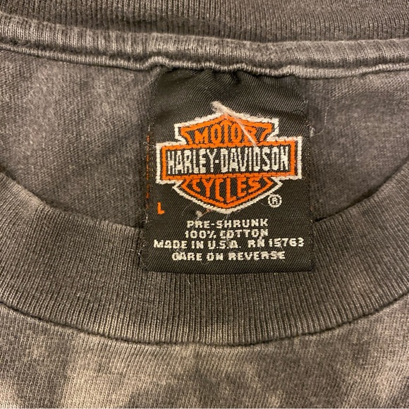 ‘00 Y2K VTG Harley-Davidson Sturgis T-Shirt L Measurement USA Made Tie-Dye Black - Picture 2 of 11
